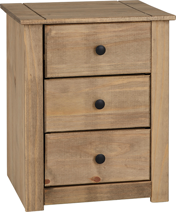 Panama 3 Drawer Bedside Chest In Natural Wax